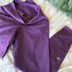 Alo Yoga 7/8 length Purple airbrush Leggings NWOT